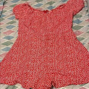 Red Floral Off-Shoulder Romper
